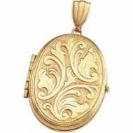 Solid OVAL MEDIUM EMBOSSED LOCKET