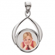 14k White Gold Wishbone Picture Pendant