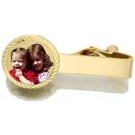 14k Yellow Gold Mens Tie Bar Photo Pendant