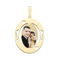 Small Oval w  Cut Out Designs Photo Pendant Picture Charm