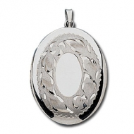 14k White Gold Oval Picture Locket