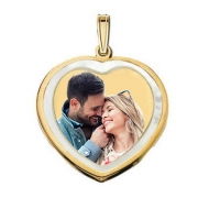 Mother Of Pearl Heart W  Bezel Frame