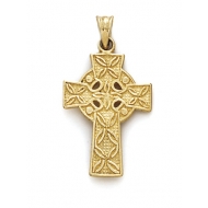 14k Yellow Gold Claddah Celtic Cross