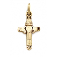 14k Yellow Gold Claddah Celtic Cross
