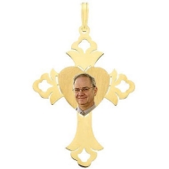 Cross Pendant with Heart Center