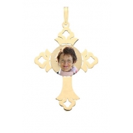 Cross Pendant with Round Center