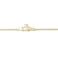 14k Yellow Gold Claddagh Bracelet