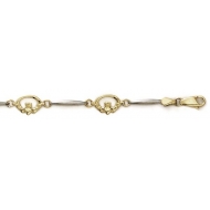 14k Yellow   White Gold Claddagh Bracelet