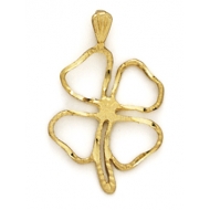 14K Yellow Gold 4 Leaf Clover Pendant