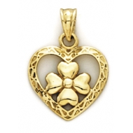 14K Yellow Gold Claddagh Charm