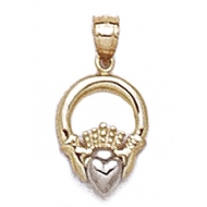14K Yellow Gold Claddagh Charm or Pendant
