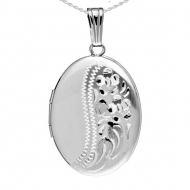 Sterling Silver Hand Engraved Oval Locket