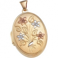 Solid 14k Yellow Gold Oval Picture Locket
