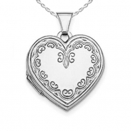 Sterling Silver Heart Picture Locket