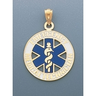 14K GOLD WITH BLUE ENAMEL EMT CHARM