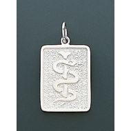 14K WHITE GOLD SQUARE MEDICAL PENDANT