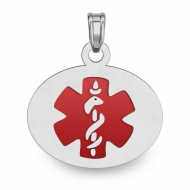 STERLING SILVER ENAMELED MEDICAL PENDANT