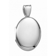 14k White Gold Premium Weight Oval Locket