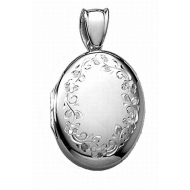 14k White Gold Oval Premium Weight Locket
