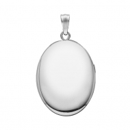 14k White Gold Oval Locket