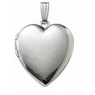 14k White Gold Heart Locket
