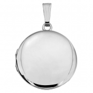 14k White Gold Round Locket