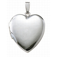 14k White Gold Heart Locket