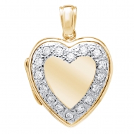 Solid 14K Yellow Gold Premium Weight Diamond Locket