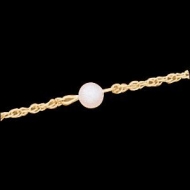 14K Yellow Gold Child s Bracelet w  Cultured Pearl