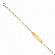 14k Yellow Gold Child Oval Id Bracelet