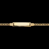 14K Yellow Gold 6 Rectangle ID Cuban Bracelet