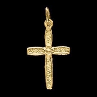 14K Yellow Gold Child s Cross Pendant
