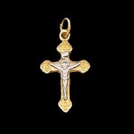 14K Yellow Gold Children s Crucifix Pendant