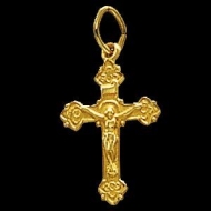 14K Yellow Gold Child s Crucifix Pendant