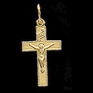 14K Yellow Gold Child s Crucifix Pendant