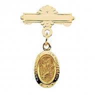 14K Yellow Gold St Crhistopher Baptismal Pin
