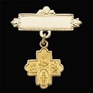 14K Yellow Gold 4 Way Baptismal Pin