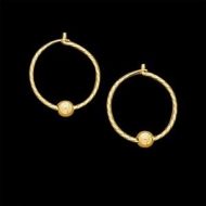 14K Yellow Gold Children s Twist Hoop W Bead Earring