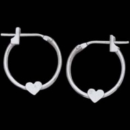 14K Yellow Gold Children s Hoop W Heart Earring