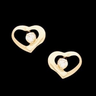 14K Yellow Gold Children s Open Heart Earring WCZ