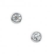 14K Yellow Gold Children s Cubic Zirconia Earrings