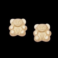 14K Yellow Gold Children s Teddy Bear Earring
