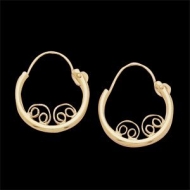 14K Yellow Gold Children s Hoop Piligree Earring