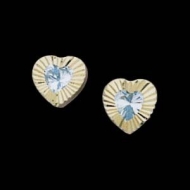 14K Yellow Gold Children s Heart Cubic Zirconia