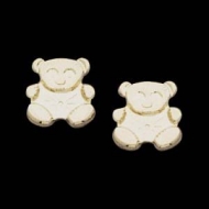 14K Yellow Gold Children s Teddy Bear Earring
