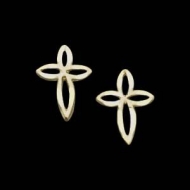 14K Yellow Gold Children s Cross Earring