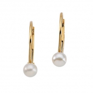 14K Yellow Gold Children s Cultured Pearl Earring