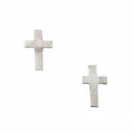 14K White Children s Cross Earring