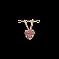 14K Yellow Gold Children s Heart W Amethyst Stone Pendant