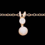 14K Yellow Gold Children s Button pendant W Chain